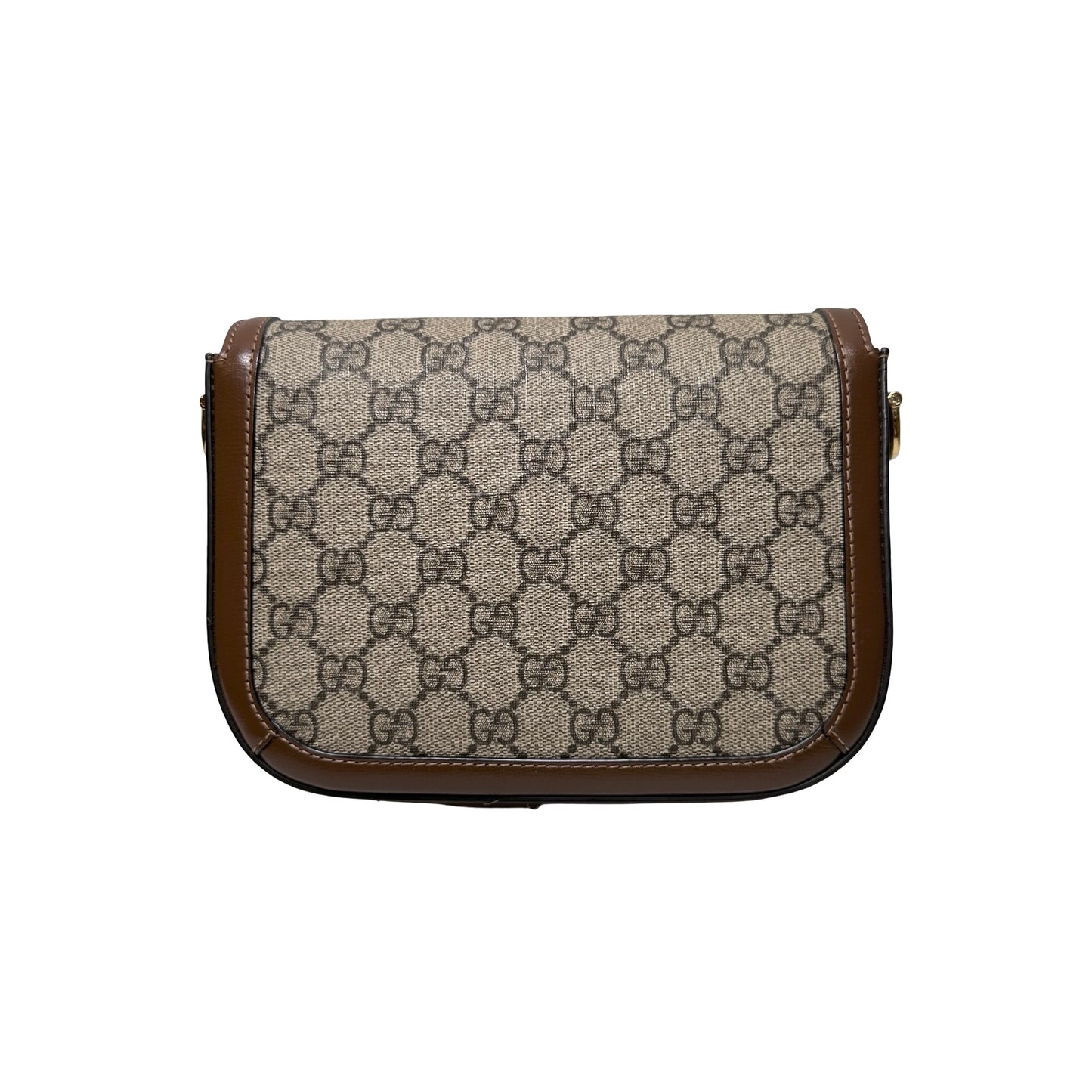 Used GUCCI GG CANVAS PVC Horsebit 1955 mini shoulder Shoulder Bag Brown GHW