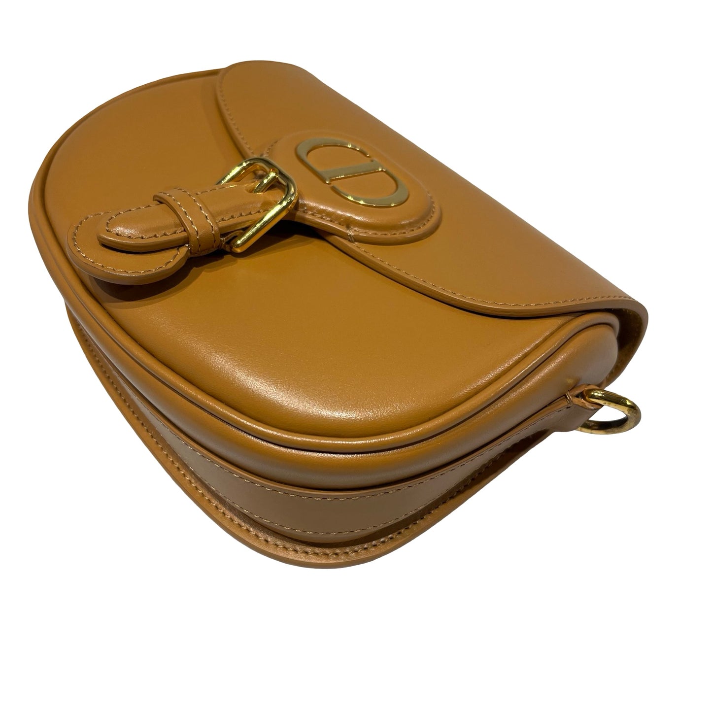 Used CHRISTIAN DIOR Calfskin Leather Bobby Cross Body Bag Brown GHW