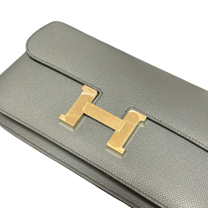 Used HERMES Epsom Constance Elan Shoulder Bag Grey