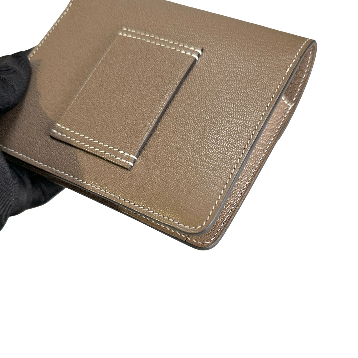Used HERMES Etoupe Roulis Wallet Brown PHW