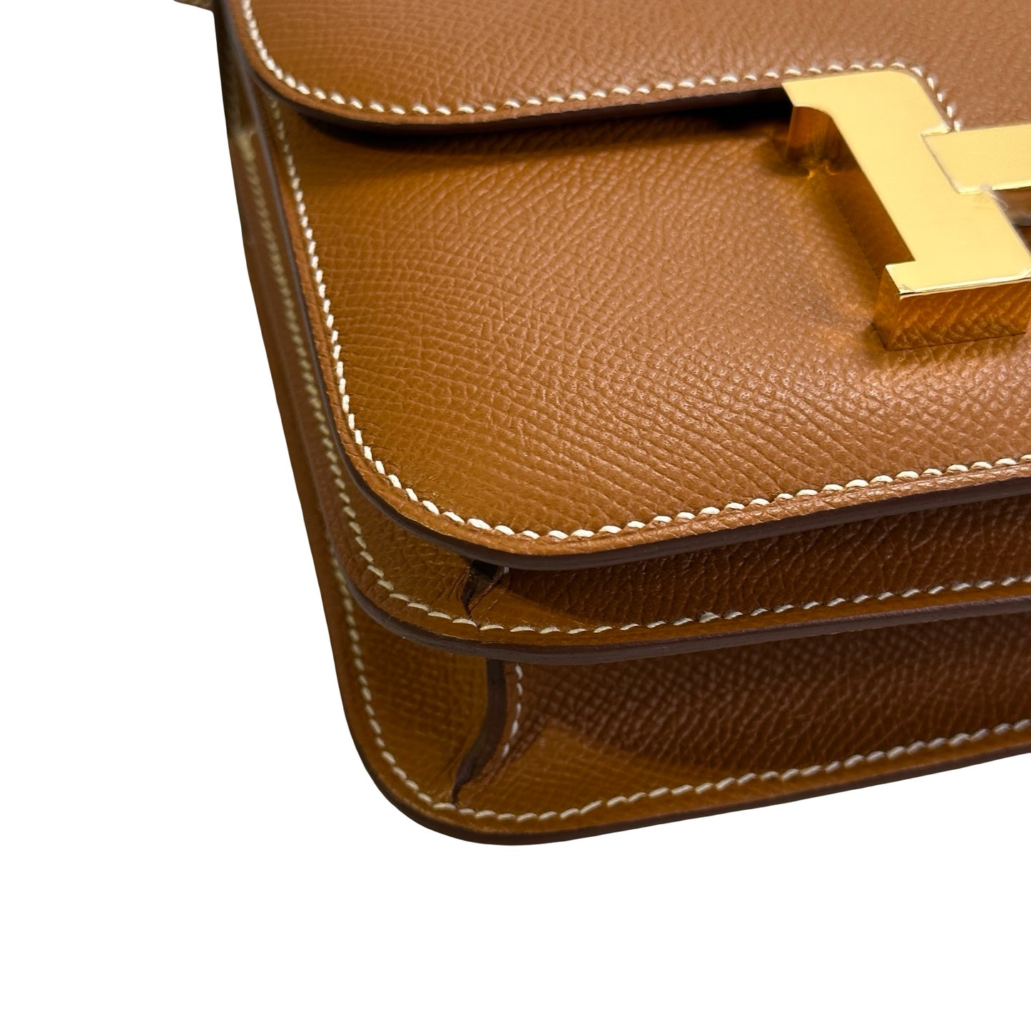 Used HERMES Epsom Constance Mini Shoulder Bag 37 Gold GHW