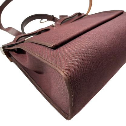 Used HERMÈS Canvas Herbag 31 Shoulder Bag Red PHW