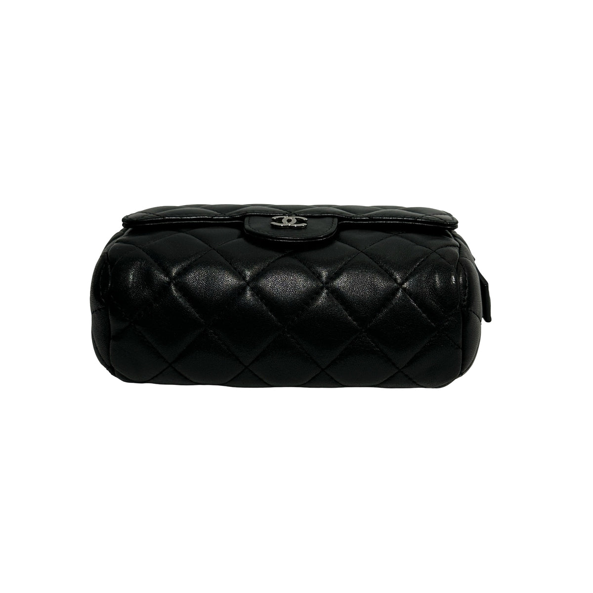 Used CHANEL Matelasse Lambskin Matelasse Pouch Black Burgundy