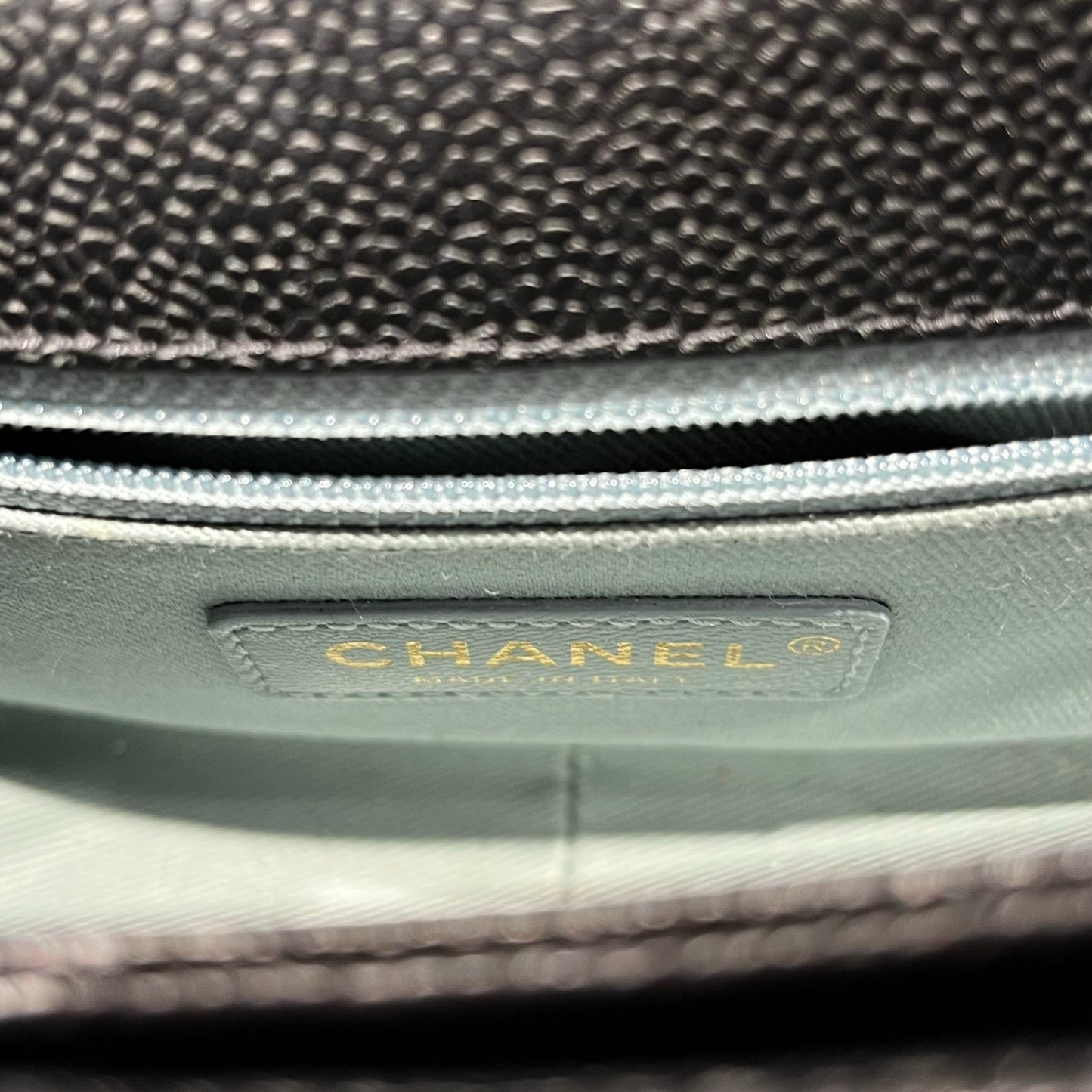 Used CHANEL Calfskin Leather Cross Body Bag Black GHW