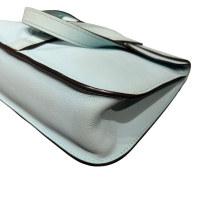Used HERMÈS Mini Halzan Shoulder Bag Light Blue PHW
