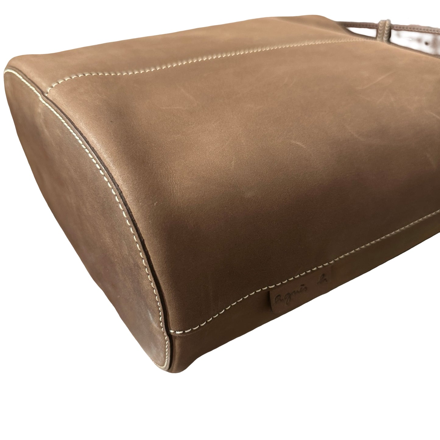 Used AGHES B Shoulder Shoulder Bag Brown GHW