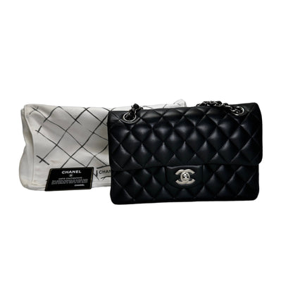 Used CHANEL Lambskin CF Crossbody Bag Black PHW