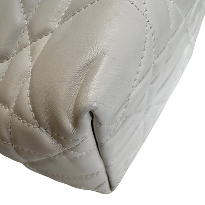 Used DIOR Lambskin Toujours Basket Bag White GHW