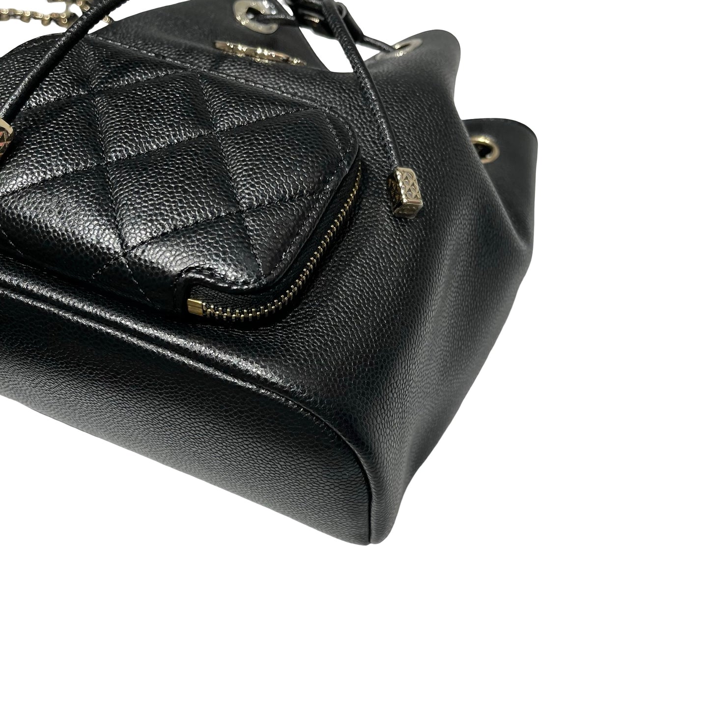 Used CHANEL Calfskin Leather Cross Body Bag Black GHW