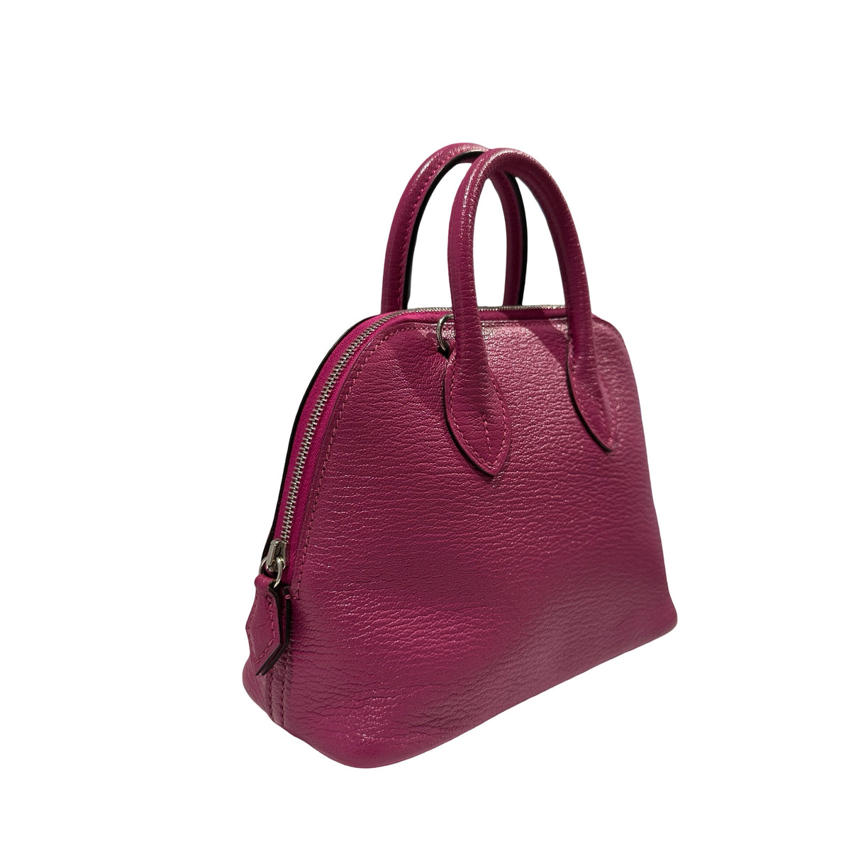 Used HERMES Chevre Mini Bolide Handbag L3 Rose Purple PHW