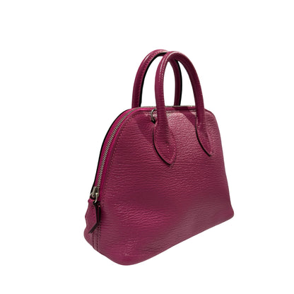 Used HERMES Chevre Mini Bolide Handbag L3 Rose Purple PHW