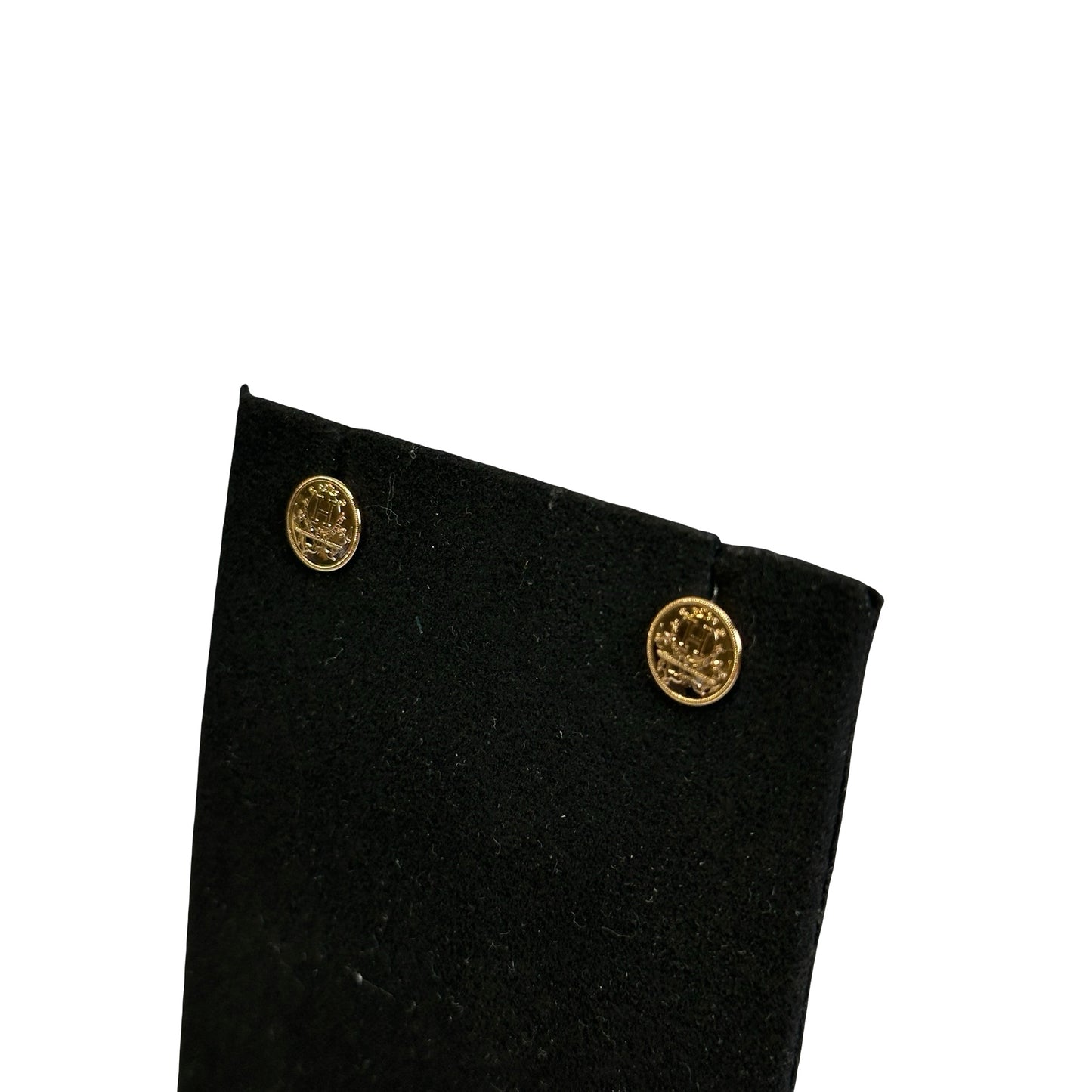 Brand New HERMES Ex Libris Earrings Gold