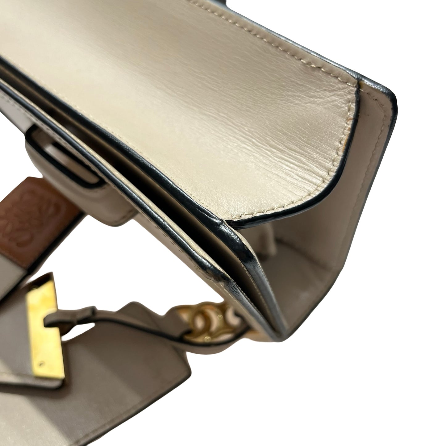 Used LOEWE Barcelona mini Cross Body Bag Beige GHW