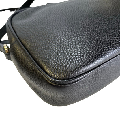 Used GUCCI Pebbled Leather Soho Disco Camera Bag Black GHW