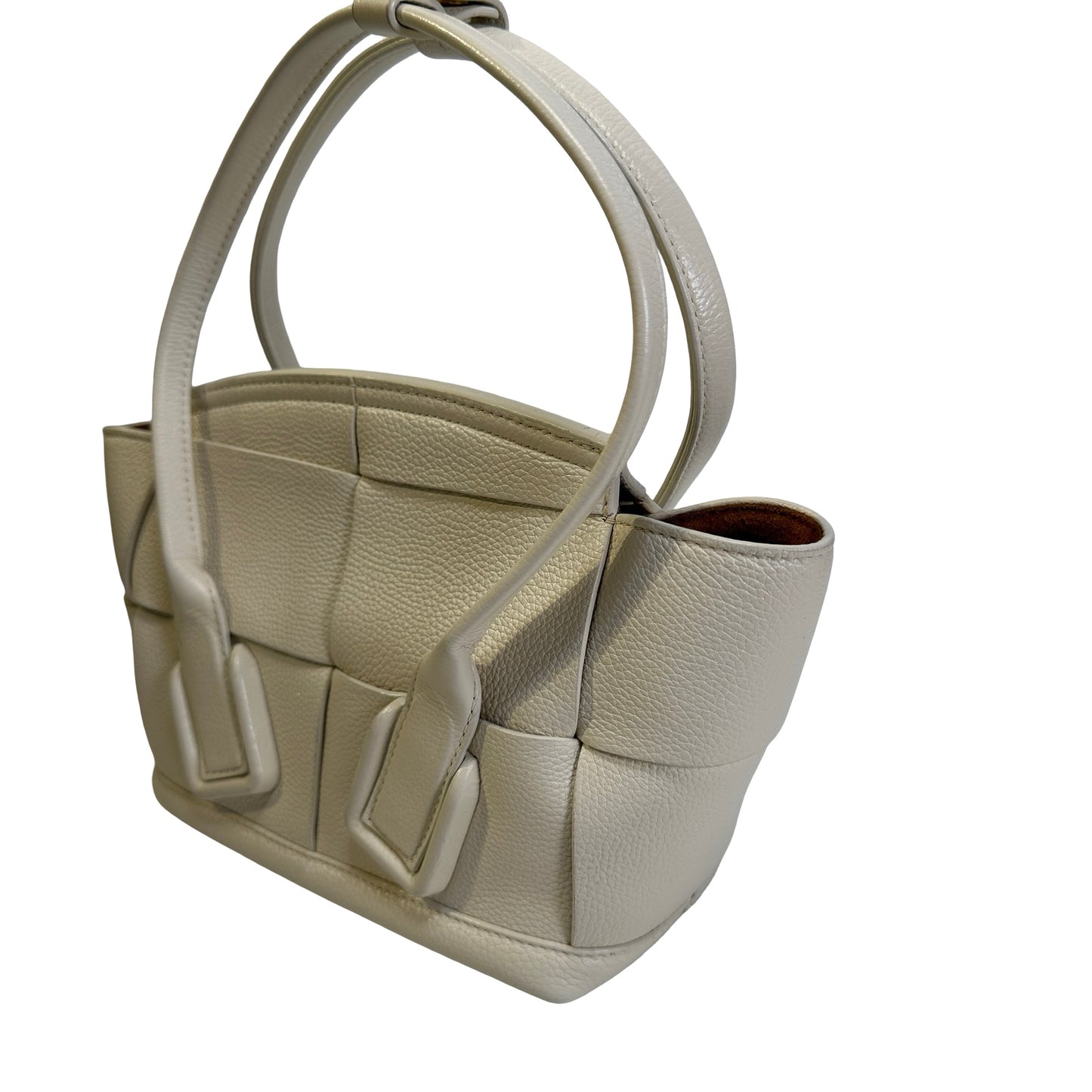 Used BOTTEGA VENETA Intrecciato Arco Handbag White