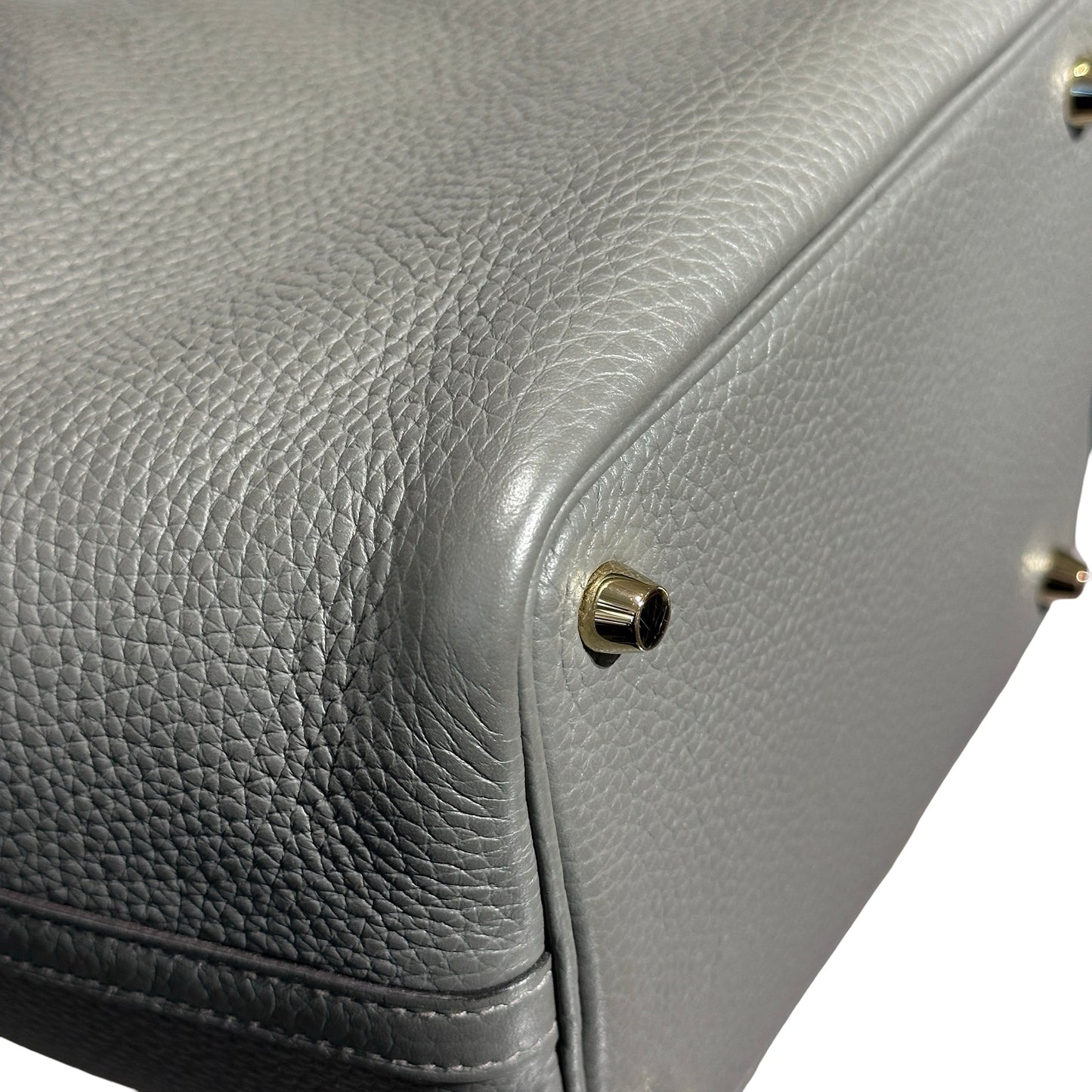 Used HERMÈS Bucket Bag Grey GHW