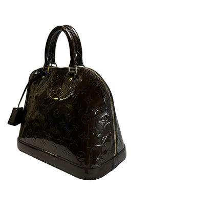 Used LOUIS VUITTON Monogram Vernis Alma Handbag Amarante