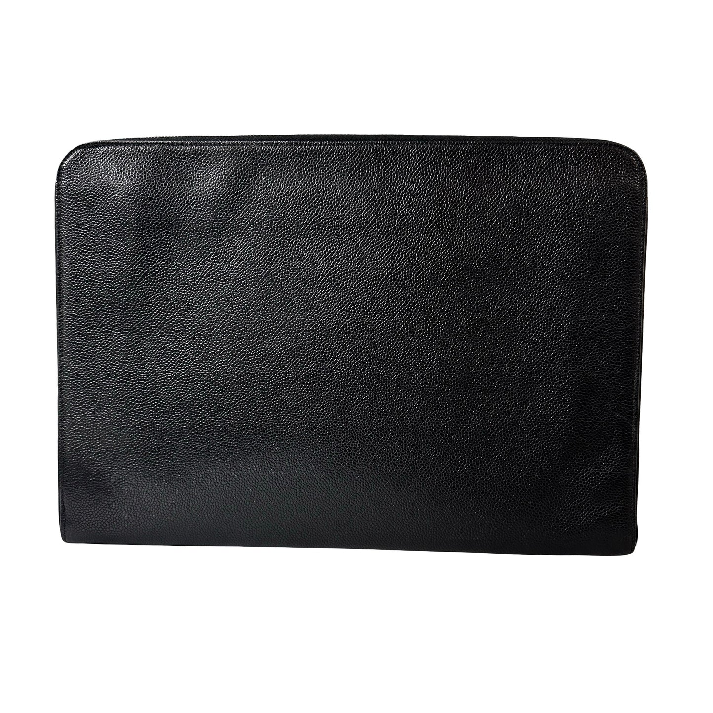 Used Chanel Calfskin Leather Clutch Black GHW