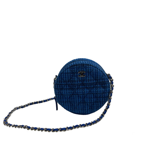 Used CHANEL Denim Blue Cross Body Bag Blue