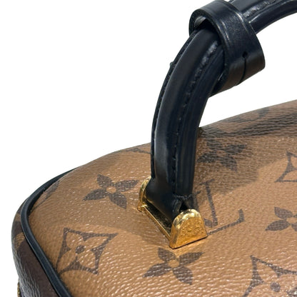 Used Louis Vuitton Monogram Eclipse Coated Canvas Vanity Chain Pouch Cross Body Bag Brown GHW