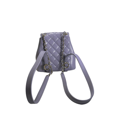 Used CHANEL Quilted Caviar Duma Backpack Purple Gold