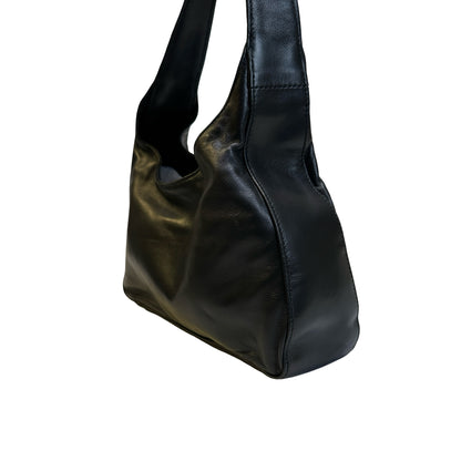 Used PRADA Leather Shoulder Bag Handbag Black