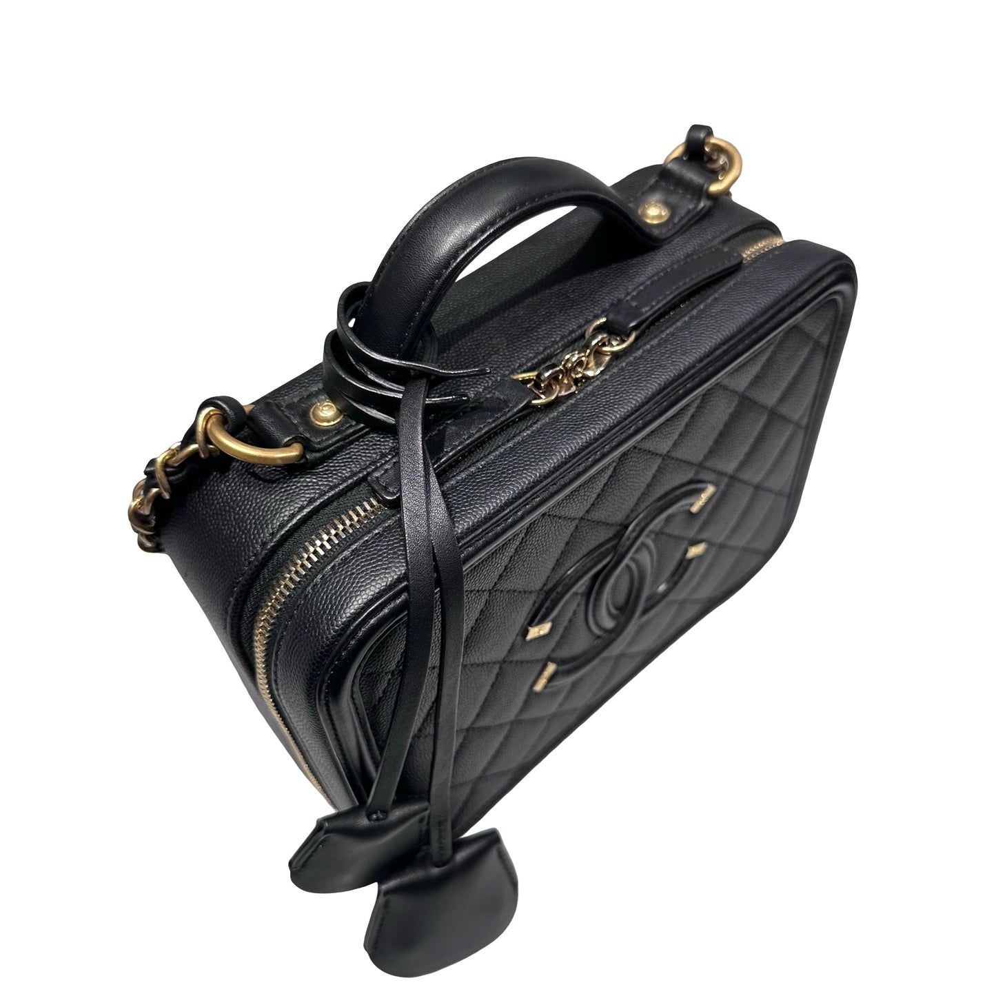 Used Chanel Vanity Case Chain Shoulder Bag Black GHW