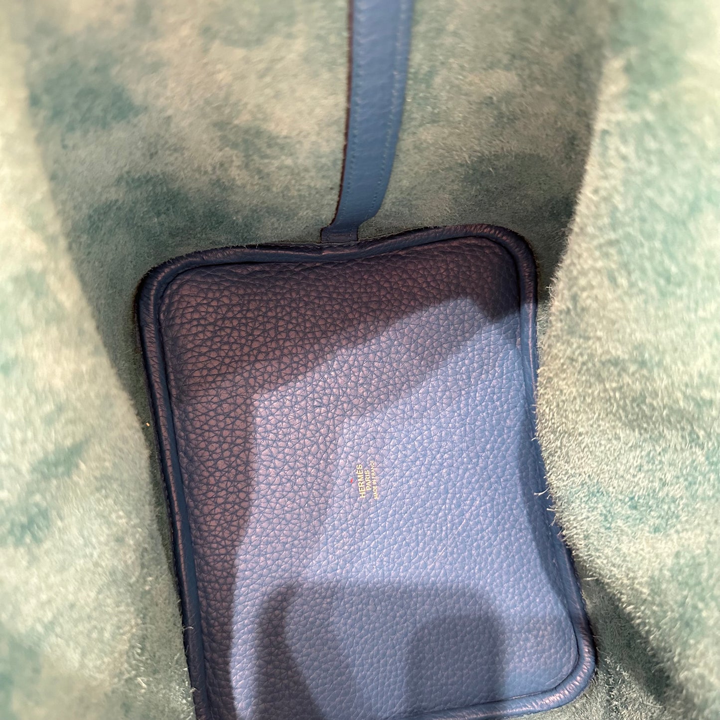 Used HERMÈS TC Picotin 22 Handbag Blue PHW