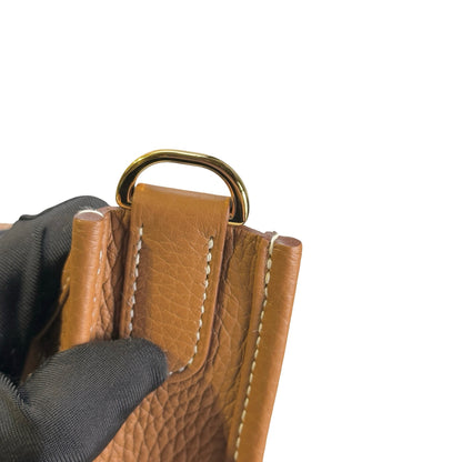 Used HERMES Clemence Evelyne Shoulder Bag Gold