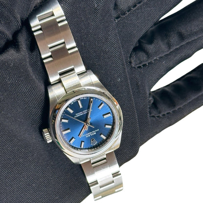 Used ROLEX Stainless Steel Oyster Perpetual Watch Blue Silver