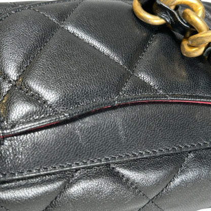 Used CHANEL Lambskin Quilted Chanel 19 Belt bag Black GHW