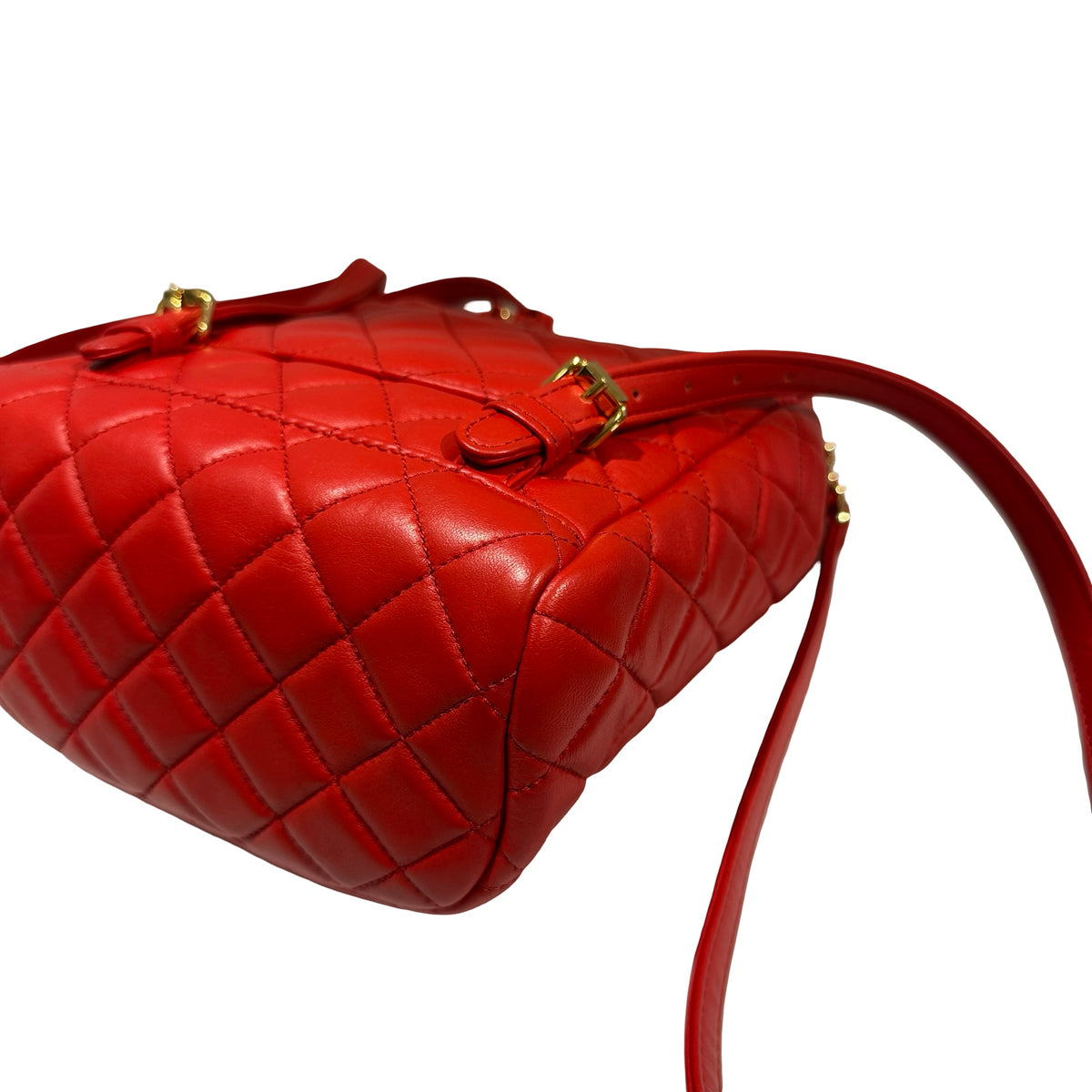 Used CHANEL Lambskin Urban Spirit Backpack Backpack Red