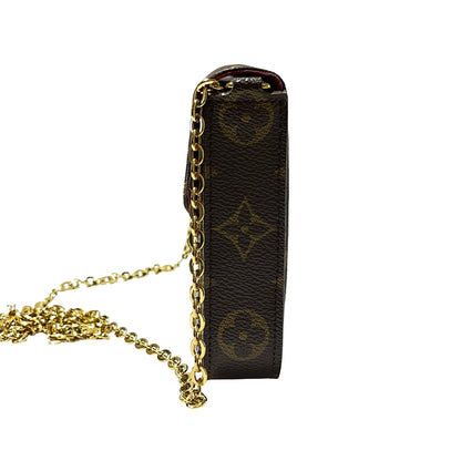 Used LOUIS VUITTON Félicie Pochette Clutch Bag Brown GHW