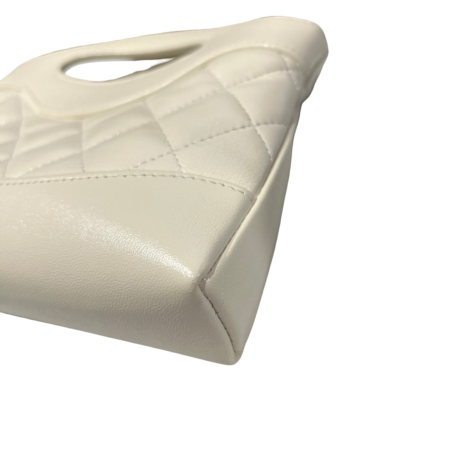 Used CHANEL 31 Nano Shoulder Bag White GHW