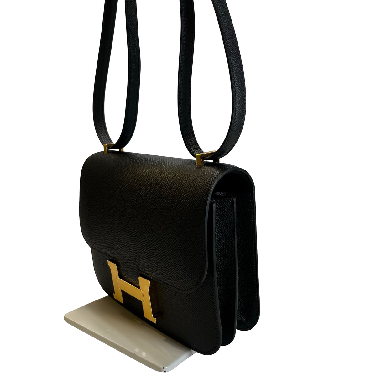 Brand New HERMES Epsom Mini Constance Cross body bag Black Gold