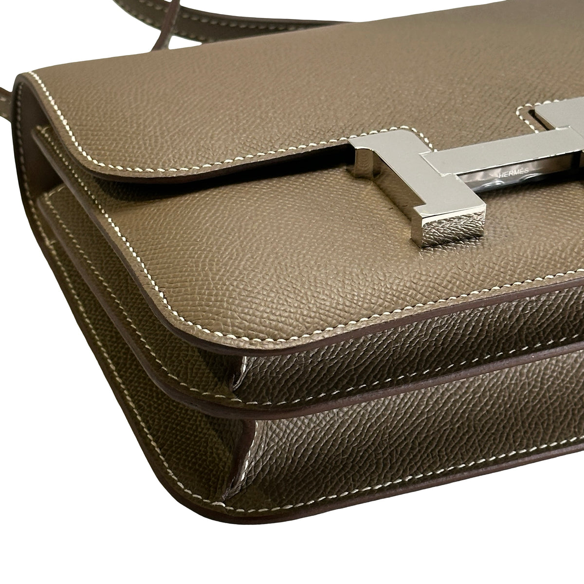 Brand New HERMES Epsom Leather Constance Crossbody Bag Etoupe