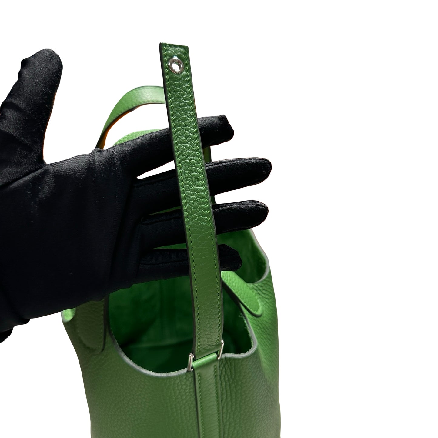 Brand New HERMES Clemence Picotin Lock Bucket Bag Green