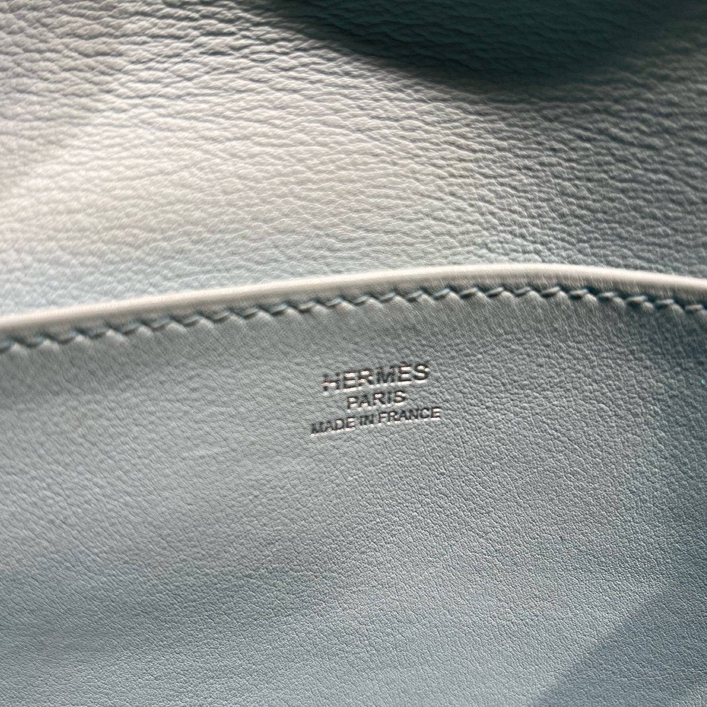 Used HERMÈS Mini Halzan Shoulder Bag Light Blue PHW