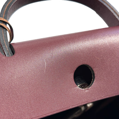 Used HERMÈS Canvas Herbag 31 Shoulder Bag Red PHW