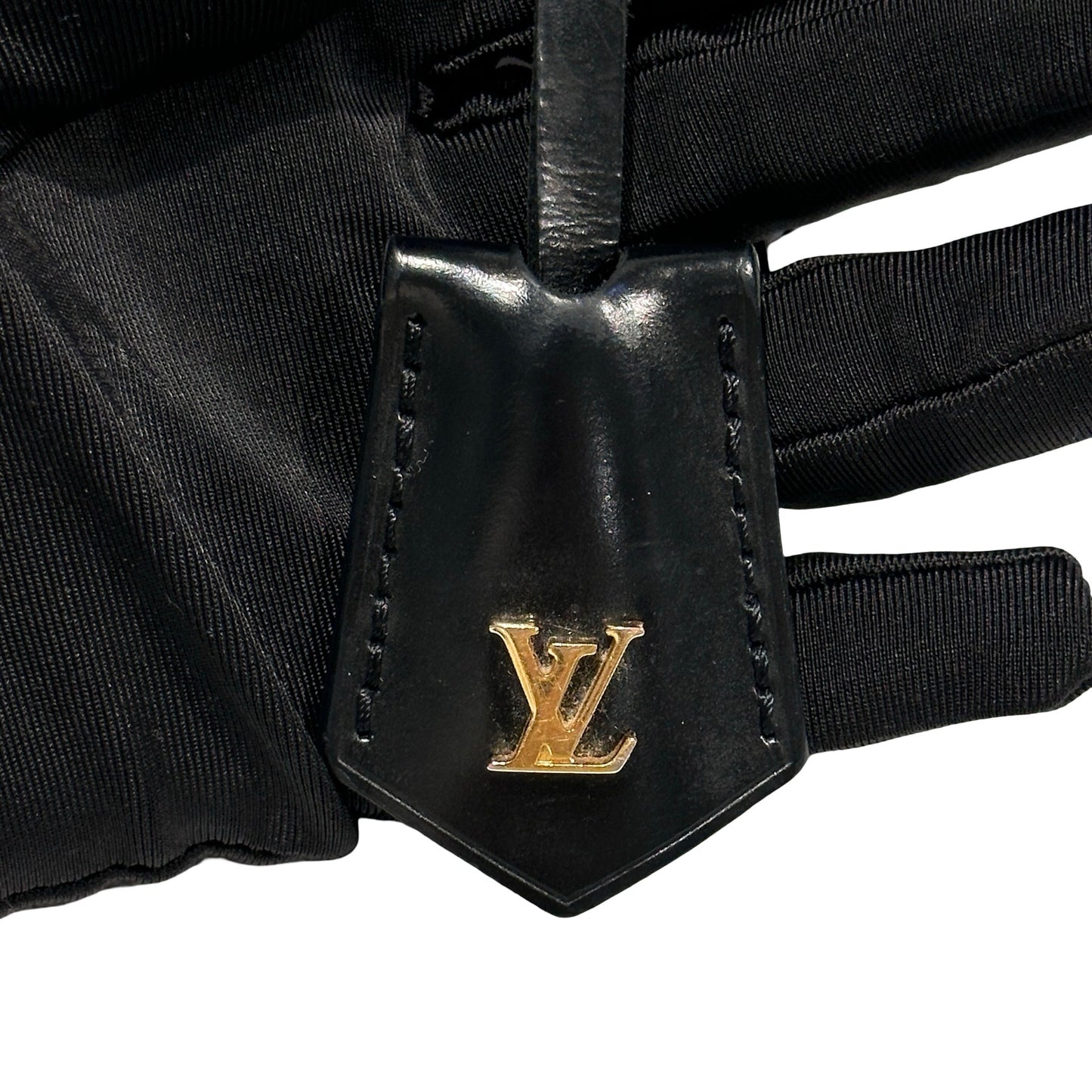 Used Louis Vuitton Monogram Eclipse Coated Canvas Vanity Chain Pouch Cross Body Bag Brown GHW