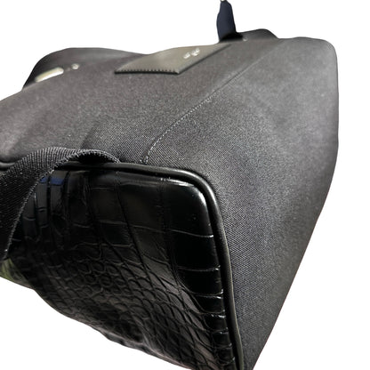 Used SAINT LAURENT Crocodile-Embossed Saint Laurent City Backpack PHW Black