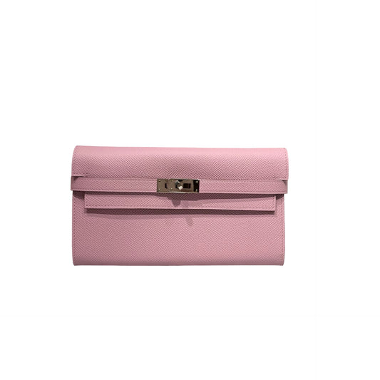 Used HERMÈS KELLY WALLET Wallet Pink PHW
