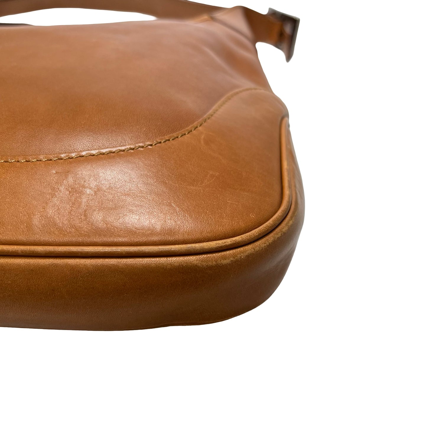 Used GUCCI Leather Jackie Shoulder Bag Brown PHW