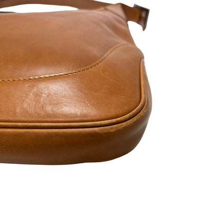Used GUCCI Leather Jackie Shoulder Bag Brown PHW