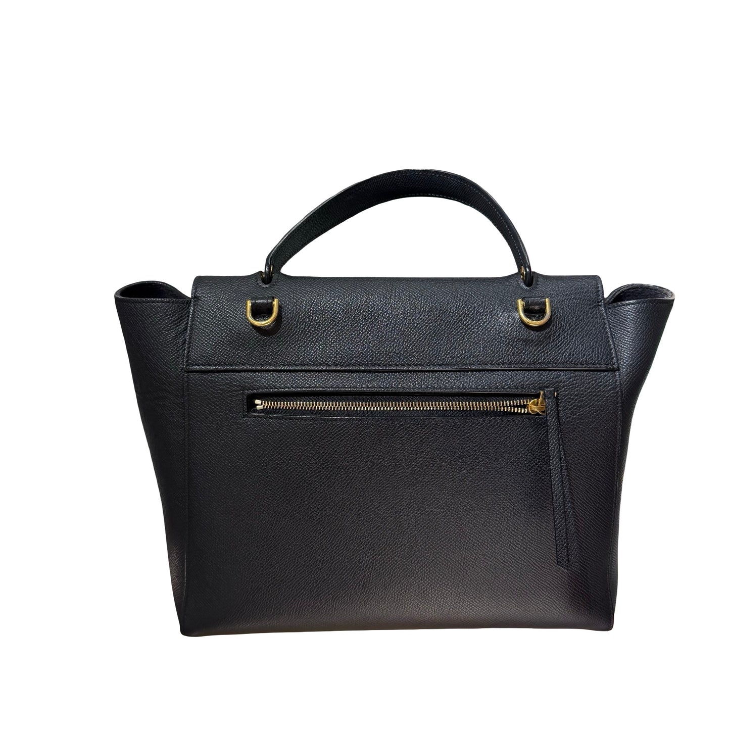 Used CÉLINE Calfskin Leather Belt Cross Body Bag Black GHW