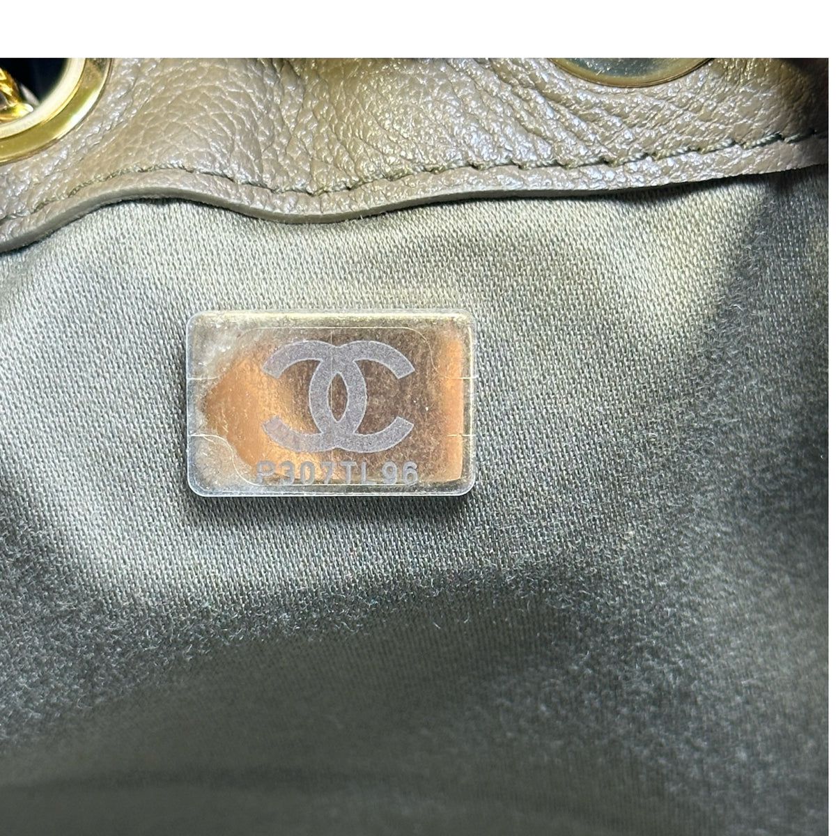 Used CHANEL Quilted Calfskin Mini 25 Bag Shoulder Bag Dark Khaki GHW