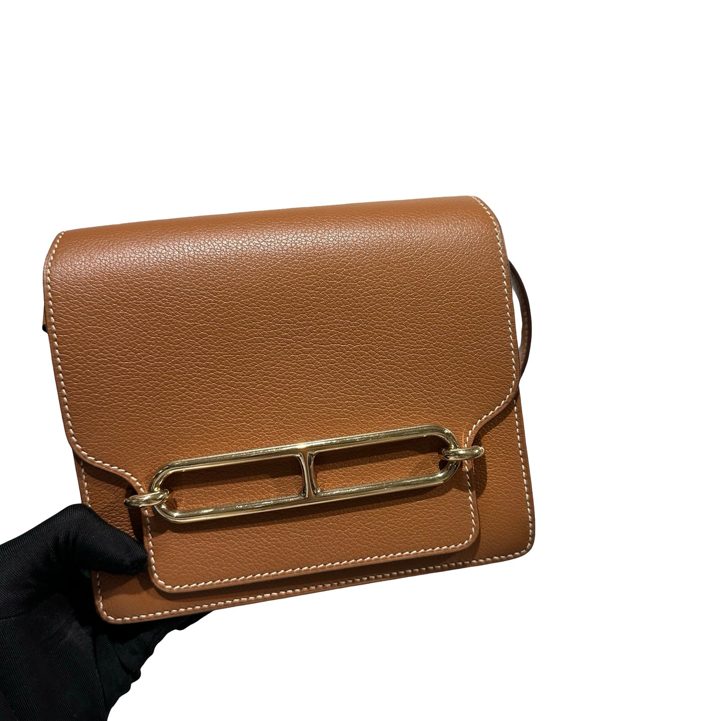 Used HERMES Roulis Shoulder Bag Gold GHW