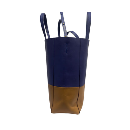 Used CELINE Bi-color Vertical Cabas Tote Bag Blue Brown