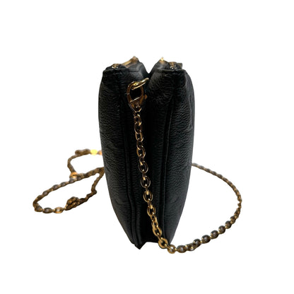 Used LOUIS VUITTON Monogram Eclipse coated canvas Double Zip Pochette Shoulder Bag Black GHW