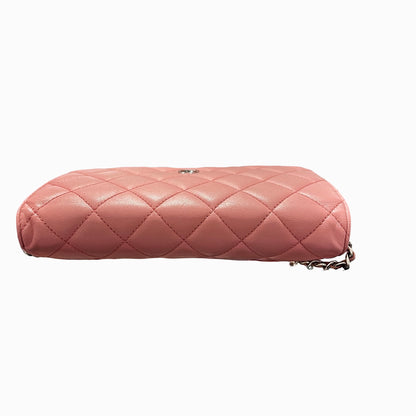 Used CHANEL Lambskin WOC Shoulder Bag Pink PHW